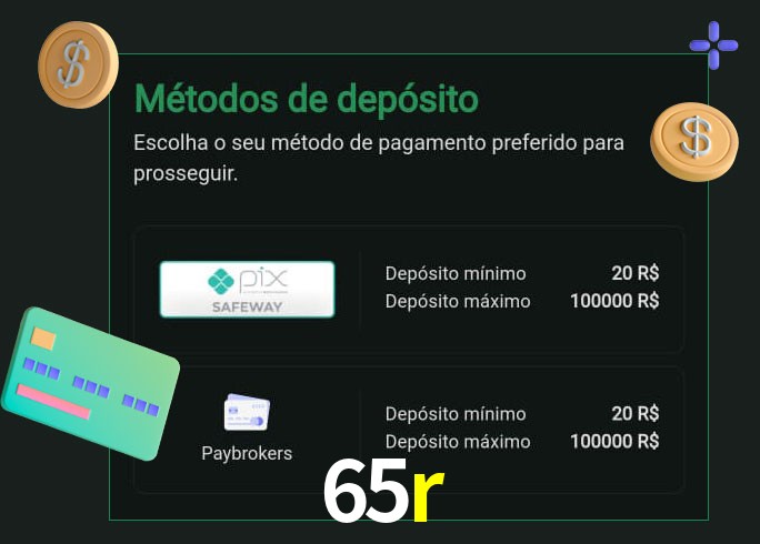 O cassino 65r oferece uma grande variedade de métodos de pagamento